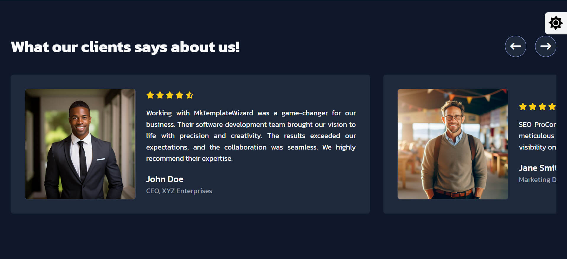 Testimonial Slider Three